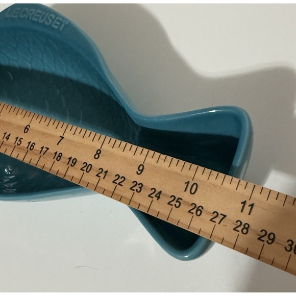 Le Creuset Caribbean Blue Small Fish Dish - Discontinued Color - Stoneware - VTG - Picture 11 of 13